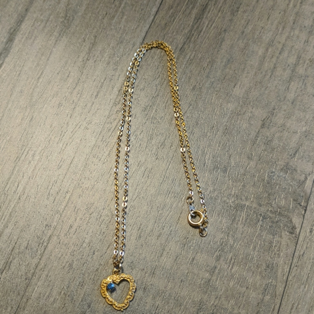 Necklace Gold Heart Birthstone